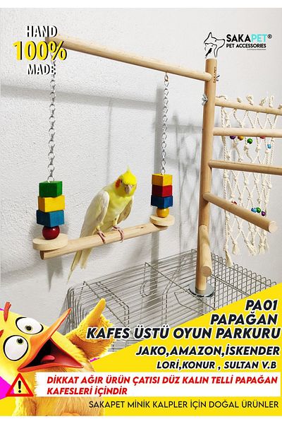 SAKAPET Jako Parrot Cage Top - Gaming Track, Compatible with Amazon Residence Pakistan Sultan Etc.
