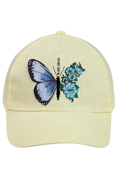 Kitti Yellow Butterfly Patterned Girl's Hat