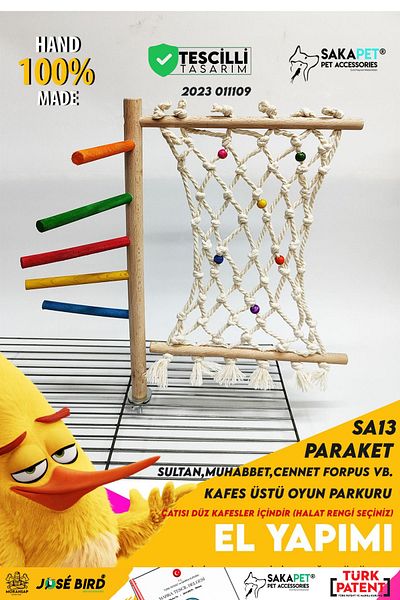 SAKAPET Game Track Cage Top - Lovebird and Lovebird in Paradise Sa13