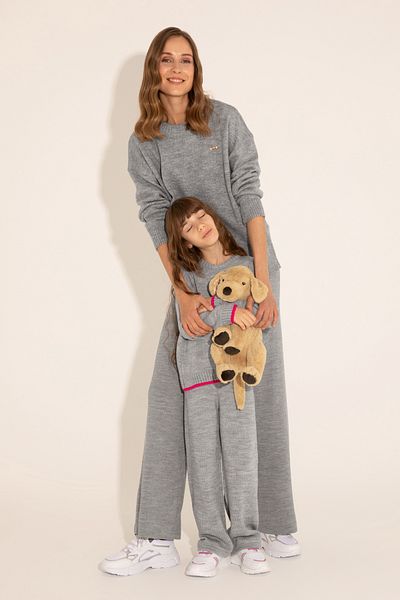 U.S. Polo Assn. Girl's Gray Melange Knitwear Trousers 50277091 -Vr086