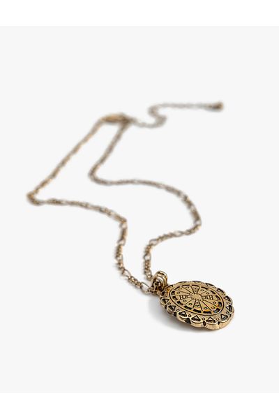 Koton Ethnic Textured Locket Chain Necklace - Koton X Zeynep Pillow
