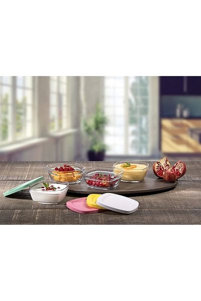 Paşabahçe Colorful Pudding Storage Set of 4 - Fma07093
