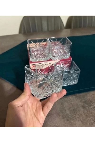 Paşabahçe Timeless 4 Pieces Square Snack Bowl, Sauce Bowl, Bowl Set