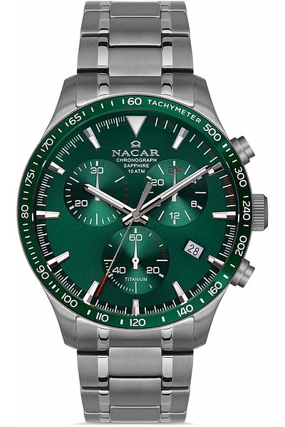 Nacar Nc34-25B019-Tnsm Titanium Chronograph Men's Wristwatch