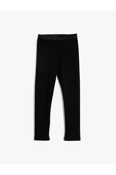 Koton Gerippte Leggings mit Glitzer und elastischem Bund