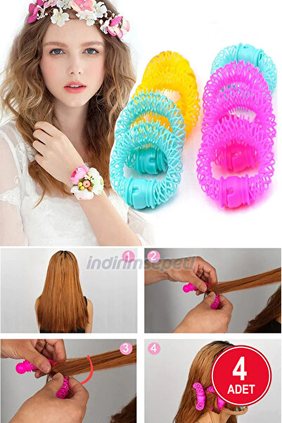 indirimsepeti Sihirli Saç Bigudi Spiral Bukleler Rulo Donuts Curl Saç Şekille...