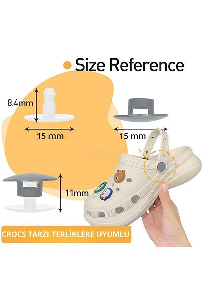 ipekbazaar 8-Piece Belted Rivet Slippers Set - Durable Plastic Snap-On Belt Clip for 2 Pairs of Slippers
