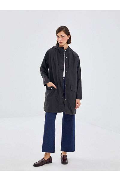 LC Waikiki Lw - Women's Hooded Plain Raincoat