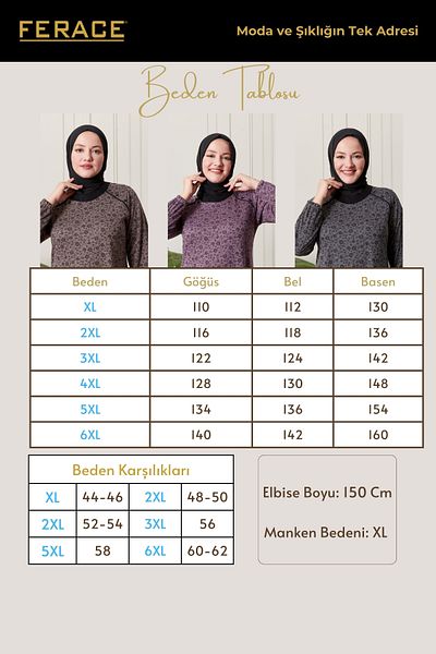 Ferace Γυναικείο φόρεμα Lizi Plus Size
