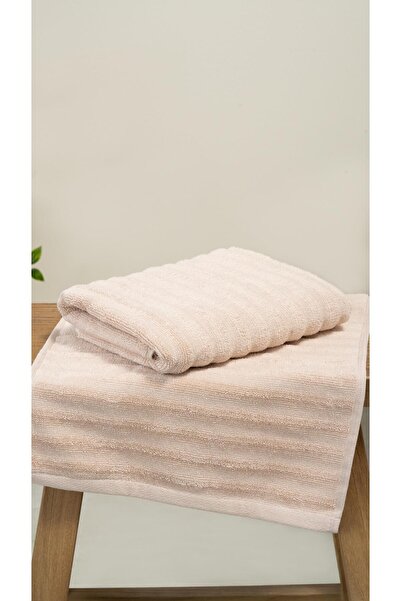 Bluenity Alegra Beige Hand / Face Towel - 100% Natural Cotton, 50X90 cm