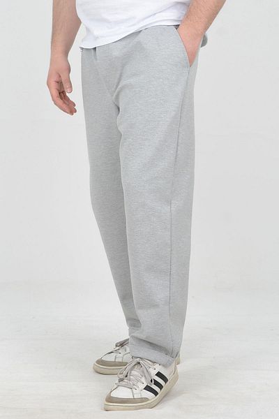 Edwox Men's Gray Jogger Pants - Plus Size, Double Legs, Elastic Waist, Relax Fit, Oversize Edw037