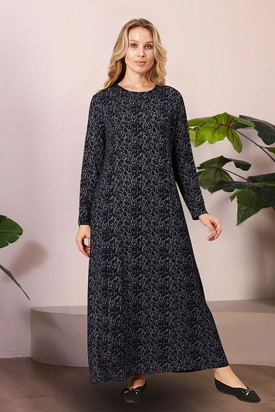 Ferace Plus Size Jacquard Hijab Mother's Dress