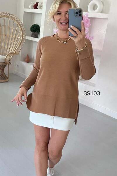 İnce Topuk Corded Knitwear Blouse - 3s103 Model