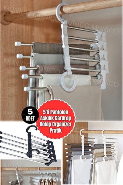Gaggani 5 Adet Kot ve Pantolonlarınız İçin Mükemmel Depolama Çözümü Katlanabi...