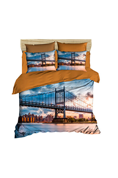 Fabeteks New York Manhattan Sunset 3D Double Bedding Set