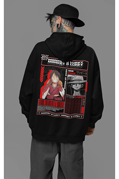 SEVBANO Unisex anime hoodie sa nadomotom lika Monkey D. Luffyja