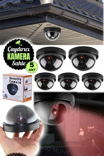 Gaggani 5 Adet LED Işıklı Gözetleme İç Ve Dış Mekanlar İçin Mükemmel ŞIK Güvenlik Kamerası Caydırıcı Pilli