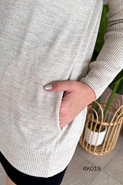 İnce Topuk Pocketed Knitwear Blouse 4k019