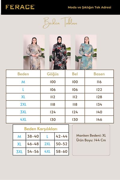 Ferace Γυναικείο φόρεμα από βισκόζη με ψηλό γιακά Hijab Plus Size