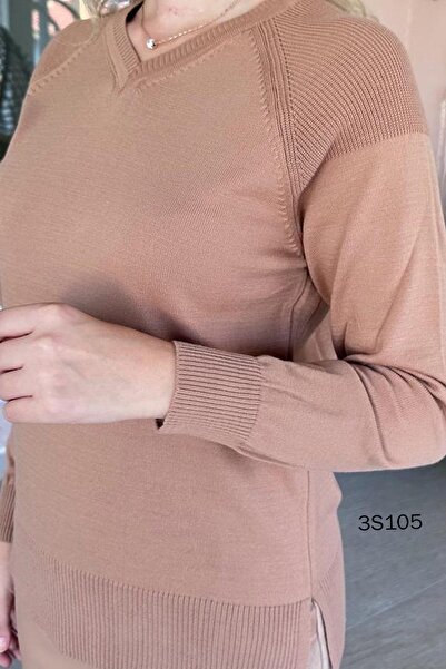 İnce Topuk V-Neck Knitwear Blouse 3S105