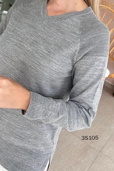 İnce Topuk V-Neck Knitwear Blouse - 3s105 Model