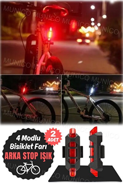 Genel Markalar 2 Adet Su Geçirmez Bisiklet Arka Uyarı Lambası Atv Motor Fonks...