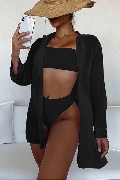 Angelsin Chiffon-Hemd, Strandkleid, Pareo, Kimono, Kaftan