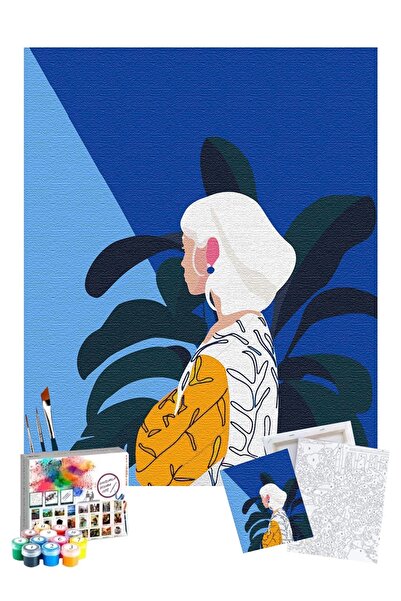 Tabdiko Sayılarla Boyama Seti 40 x 50 cm Tuval Şasesine Gerili Tropical Girl