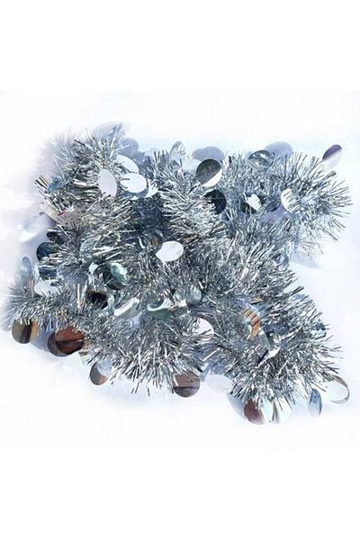 Parti Dükkanım Στρογγυλή παγιέτα Glitter Στολίδι Ασημί 2 μέτρα