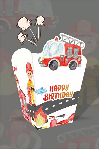 neşeli günlerim Pachet de 8 cutii de popcorn cu tematică pompieri - CORN