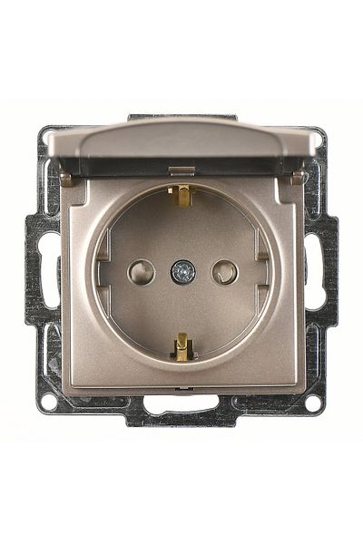 Günsan Metallic Beige Child Proof Covered Socket Mechanism