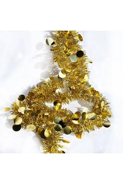 Parti Dükkanım Round Sequin Glitter Ornament Gold 2 Meters