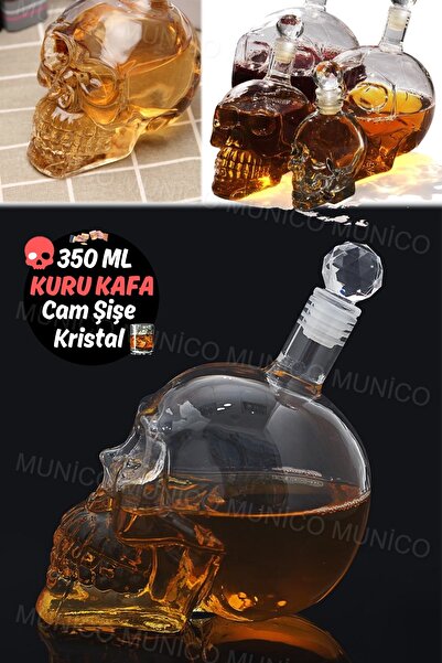 Gaggani 350 ml Skull - Whiskey Teqila Bottle with Crystal Cap, Creative Coffee Wine