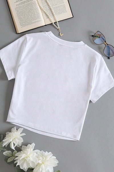 Merry See Μπλούζα Crew Neck Crop - Βαμβακερή και απαλή υφή, κοντό μανίκι