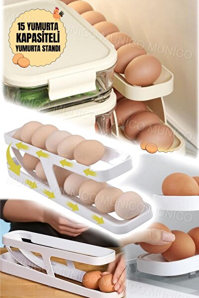 Gaggani Plastic Organizer - with Scroll and Compact Refrigerator and Egg Storage Layer, Space Saving