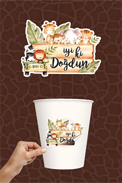 neşeli günlerim Safari Animals Pastel *αυτοκόλλητο 20 τμχ *αυτοκόλλητο χαρτί