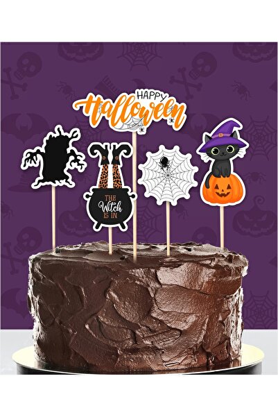 neşeli günlerim Σετ στολίδια για τούρτα αποκριών Halloween