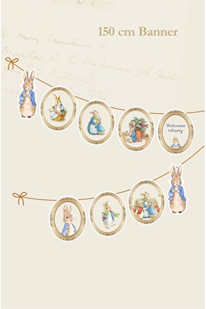 neşeli günlerim Peter Rabbit Tavşan Temalı Büyük Banner *Kalın Kağıt 150cm