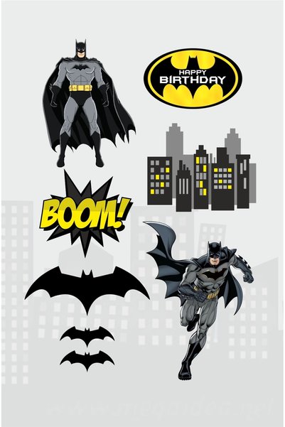 neşeli günlerim Batman Themed Birthday Party Supplies Set Toothpick Cake Decoration