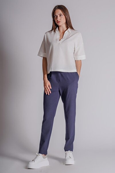 BRACCAS Pantaloni de jogger pentru femei, albastru bleumarin, slim fit - cu b...