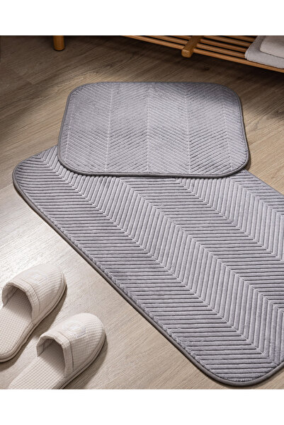 Madame Coco Emele 2-Piece Bath Mat - Light Blue 60X100