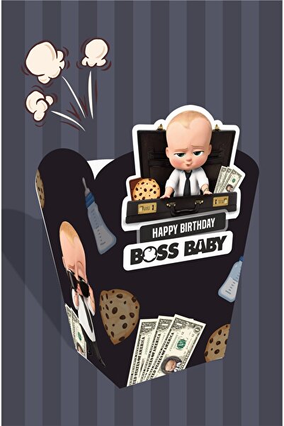 neşeli günlerim Patron Bebek Boss Baby Temalı *popcorn (MISIR) Kutusu *8'li Paket