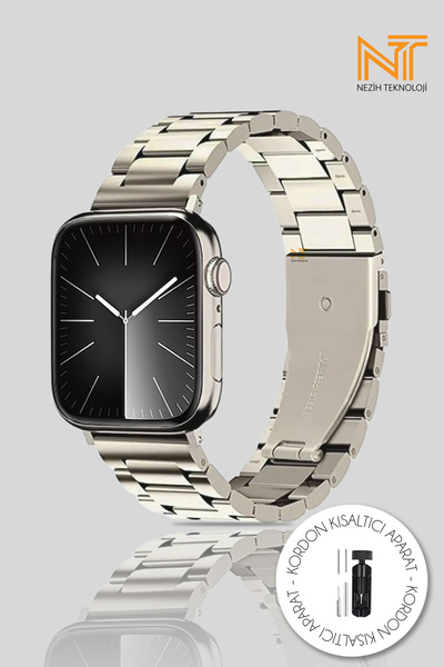 Nezih Case Watch Seri 5/6/7/8/9/se 38/40/41mm Seri 10 42 / Seri 11 42mm Uyumlu Çelik Ayarlanır Pim Metal Kordon