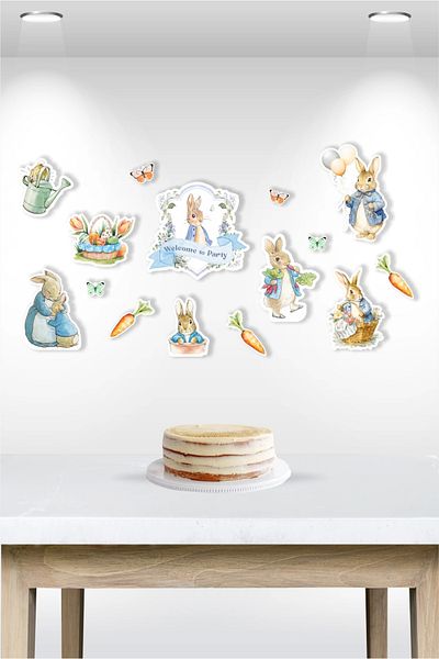 neşeli günlerim Banner din mai multe piese cu tematică Peter Rabbit Rabbit *Hârtie groasă