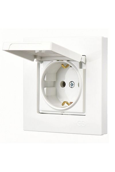 Günsan Eqona White Covered Grounded Socket