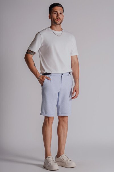 BRACCAS Сині шорти Slim Fit для чоловіків - з боковими кишенями та резинкою на талії