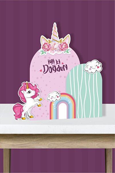 neşeli günlerim Tablă 3D cu model unicorn - hârtie groasă și în picioare (TABLĂ)
