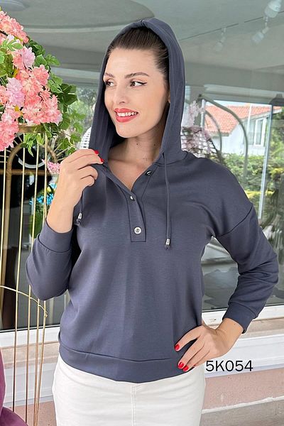 İnce Topuk Modal Fabric Hooded Sweat 5K054