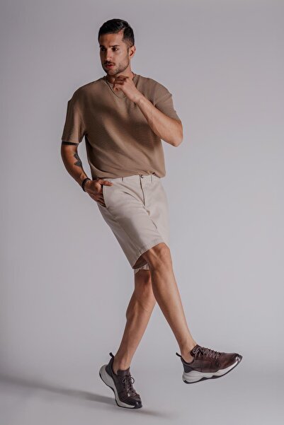 BRACCAS Бежевий чоловічі брюки-чинос з боковими кишенями Класична талія Розслаблений крій