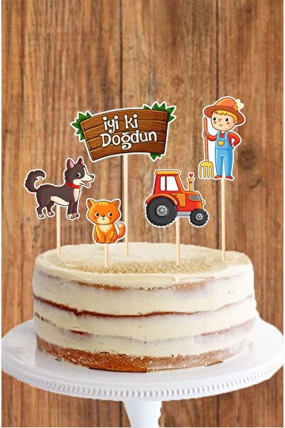 neşeli günlerim فكرة المزرعة لتزيين الكيك على شكل رجل *ورقة سميكة